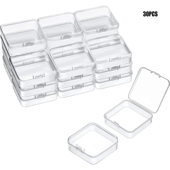 30/60/120Pcs PP Storage Box Mini Transparent Plastic Case Container Square Rectangle Packaging Box For Jewellry Beads Small Item