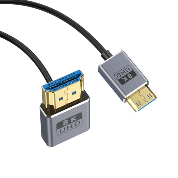 30/60/120cm Thin HDTV 2.1 Video Cable Cord 8K@60Hz Small to HDTV Coaxial Wire Wide Compatibility