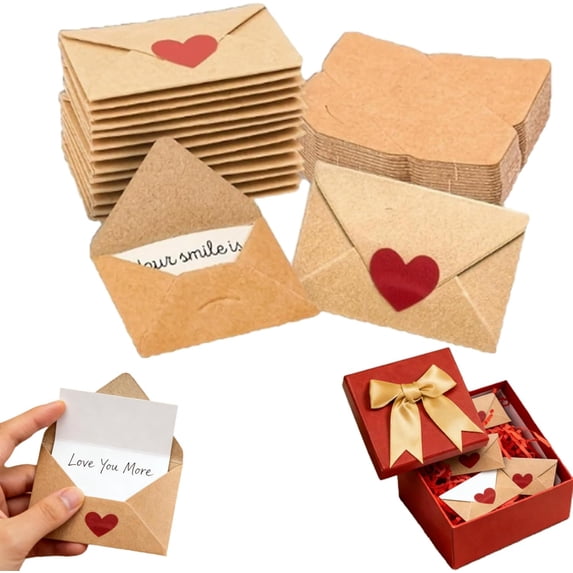 30/60 Mini Love Notes & Envelopes Set, Mini Love Notes with Envelopes | Cute Valentine’s Day Cards for Couples | Blank Romantic Notes for Boyfriend & Girlfriend, Sweet Little Love Messages (30pcs)