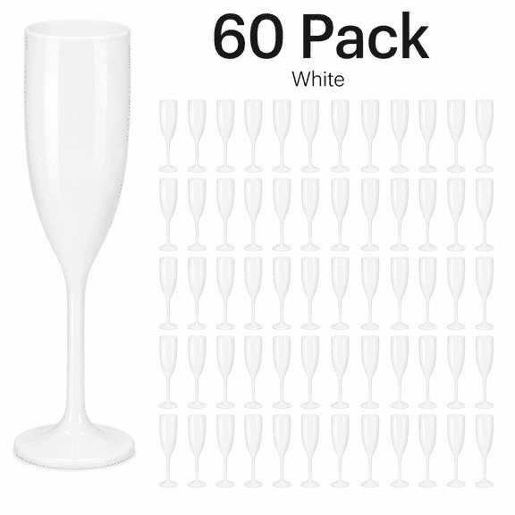Pink Pvc Vinyl 24 Pack Pink Plastic Champagne Flutes, 5oz Shatterproof Stemmed Wine ...