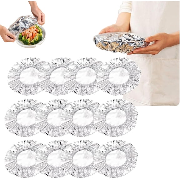 30/60PCS Aluminum Foil Heat Retaining Covers, Pop up Tin Foil Food Insulation Cover, Keep Food Warm & Fresh, Is Used for Refrigerator Storage(30PCS)
