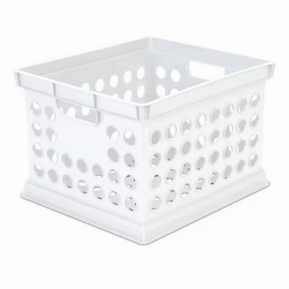 30.6L Large Capacity Plastic Milk Crate, Portable Stackable Storage Bin with Built-in Handles for Home Organization
