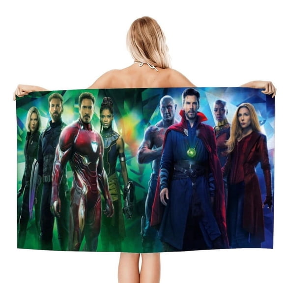 30.7×63in Beach Towel Avengers Movie Gifts for Women Kids Birthday Bath Outdoor Quick Dry Lightweight