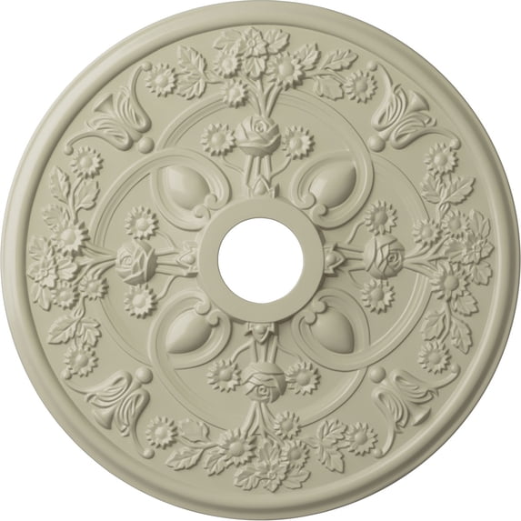 30 7/8"OD x 3 5/8"ID x 1 3/8"P Rose Ceiling Medallion Clear Yellow Finished