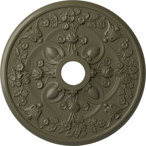 30 7/8"OD x 3 5/8"ID x 1 3/8"P Rose Ceiling Medallion (Fits Canopies up to 5 1/4"), Hand-Painted Painted Turtle