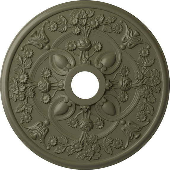 30 7/8"OD x 3 5/8"ID x 1 3/8"P Rose Ceiling Medallion Spartan Stone Finished