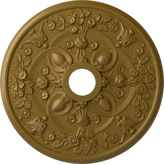 30 7/8"OD x 3 5/8"ID x 1 3/8"P Rose Ceiling Medallion Gold Finished