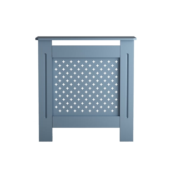 30.7” Light Gray MDF Radiator Cover with Display Shelf – Decorative Perforated Heater Cabinet for Living Room, Entryway, Bedroom, Easy Assembly Freestanding Heating Enclosure