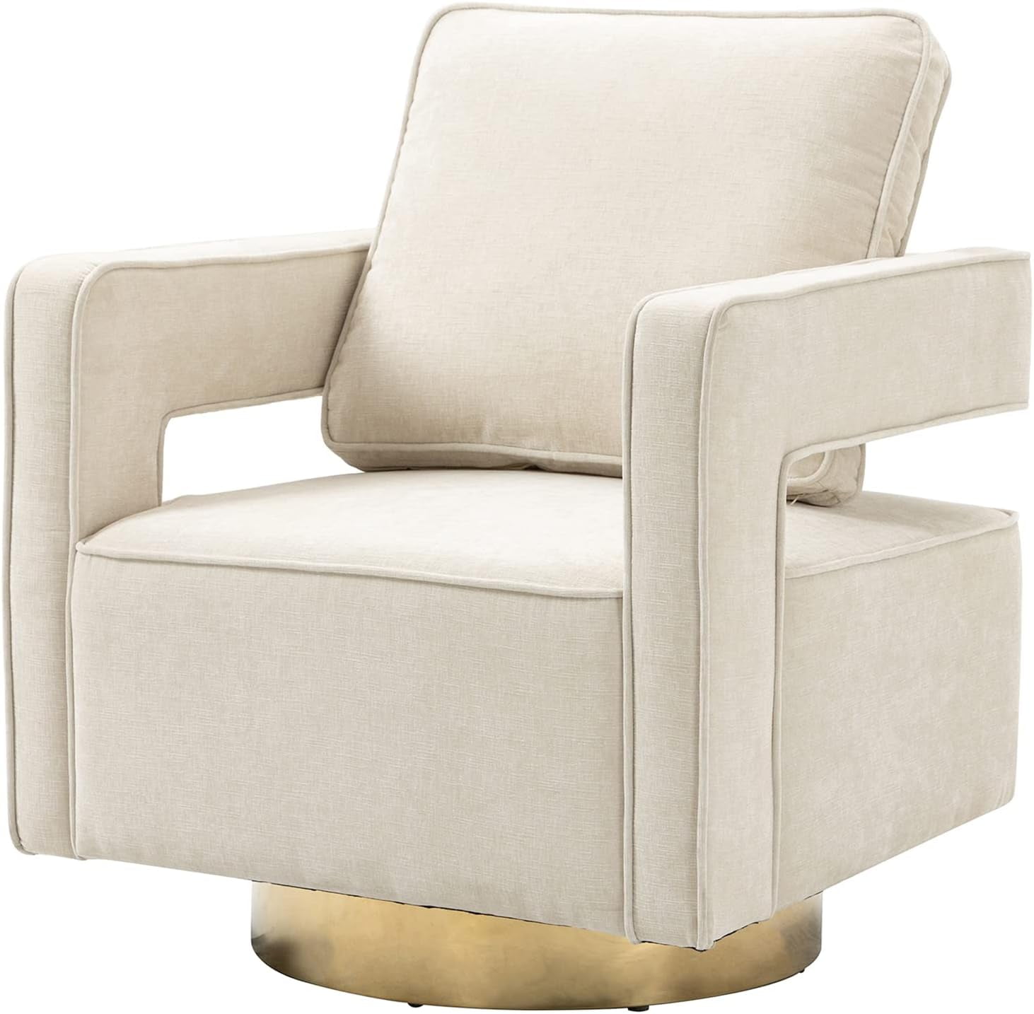 30.7" W Swivel Accent Open Back Chair Modern Comfy Sofa Chair with Gold