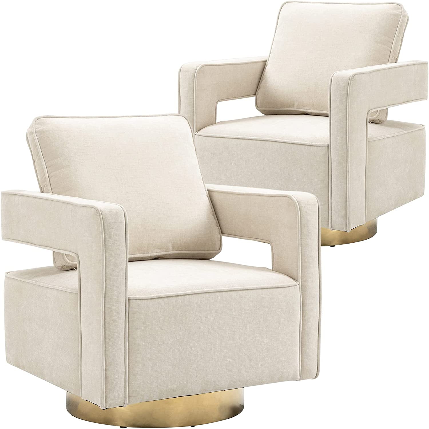 30.7"W Swivel Accent Open Back Chair Set of 2, Modern Comfy Sofa Chair