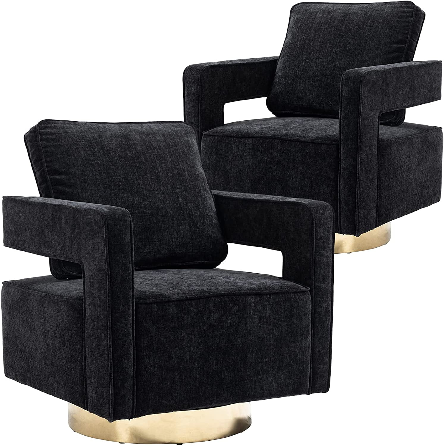30.7"W Swivel Accent Open Back Chair Set of 2, Modern Comfy Sofa Chair