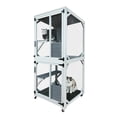 thumbnail image 1 of 30.7 in. Gray Wood Outdoor Cat Enclosure on Wheels with Napping House, Weatherproof Asphalt Roof, Sliding Doors, 1 of 7