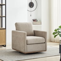 30.7"w Square Swivel Chair In Taupe - 360 Degree Rotation, Foam sinuous Seat Cushion, Chenille Upholstery, For Nursery Upholstered 360-degree Soft Pillow, Apartment Bedroom