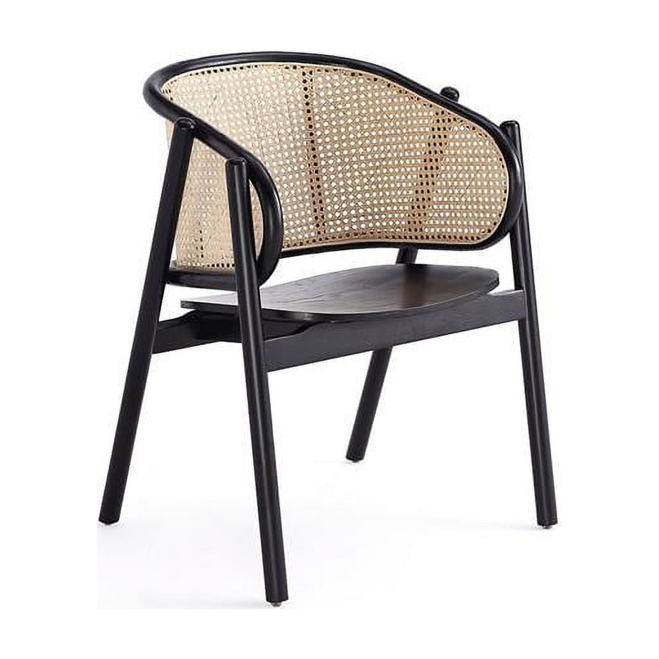 Versailles Black and Natural Cane Ergonomic Accent Chair