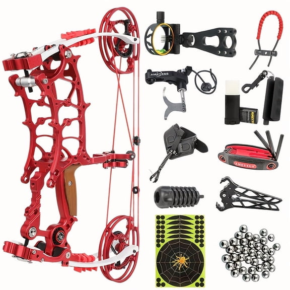 30-75lbs Compound Bow  Set (RH/LH), Ready-to-Shoot Hunting Bow with Sight for Hunting, Target Practice