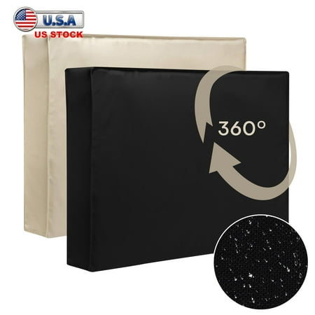 30"-85" 600D Outdoor TV Cover Fitted Waterproof Weatherproof Television Protector, Beige