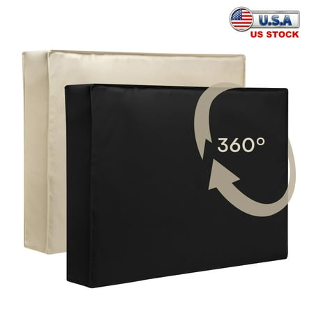 30"-85" 600D Outdoor TV Cover Fitted Waterproof Weatherproof Television Protector, Beige