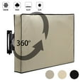 thumbnail image 1 of 30"-85" 600D Outdoor TV Cover Fitted Waterproof Weatherproof Television Protector, Khaki, 1 of 9