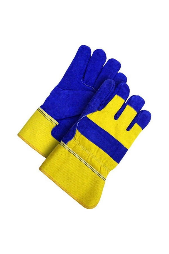 30-9-373-A-XL Fitter Glove Split Cowhide Lined Pile Blue/Gold, Size A