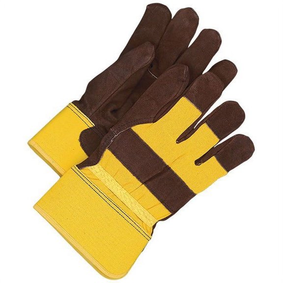 30-9-373-C Fitter Glove Split Cowhide Lined Pile Brown/Gold, Size C
