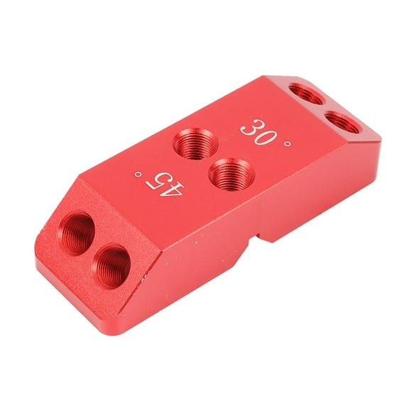 30-90 Degree Angle Drill Angled Straight Hole Guide Jig Drilling Template Block Red