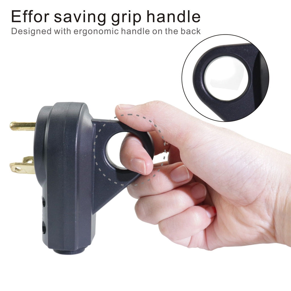 30 AMP RV Receptacle Plug, Male End for TT-30P Replacement Electrical Adapter