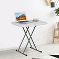 thumbnail image 1 of 30" Adjustable Folding Laptop Table TV Tray White Table Writing Table Card Table, 1 of 9