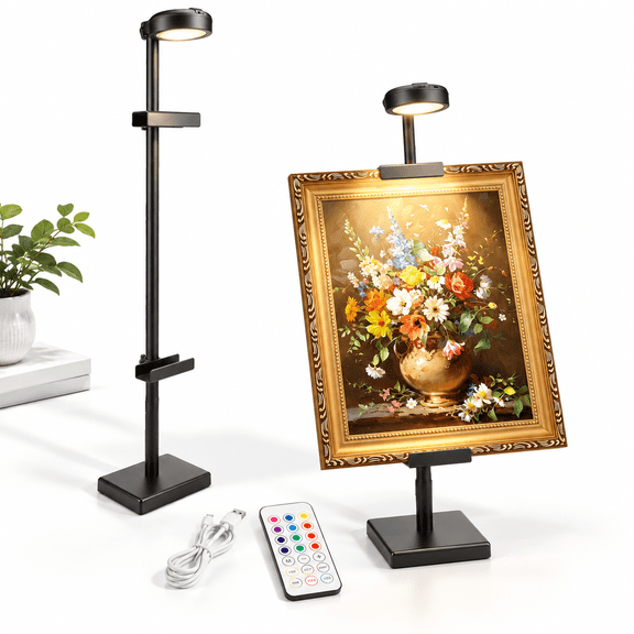 30'' Adjustable Tabletop Easel Stand With Rechargeable 13rgber Light