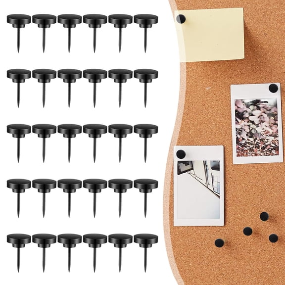 30 Alloy Round Push Pins Count In Reusable Box For Bulletin Boards And Wall Displays Plastic1pc