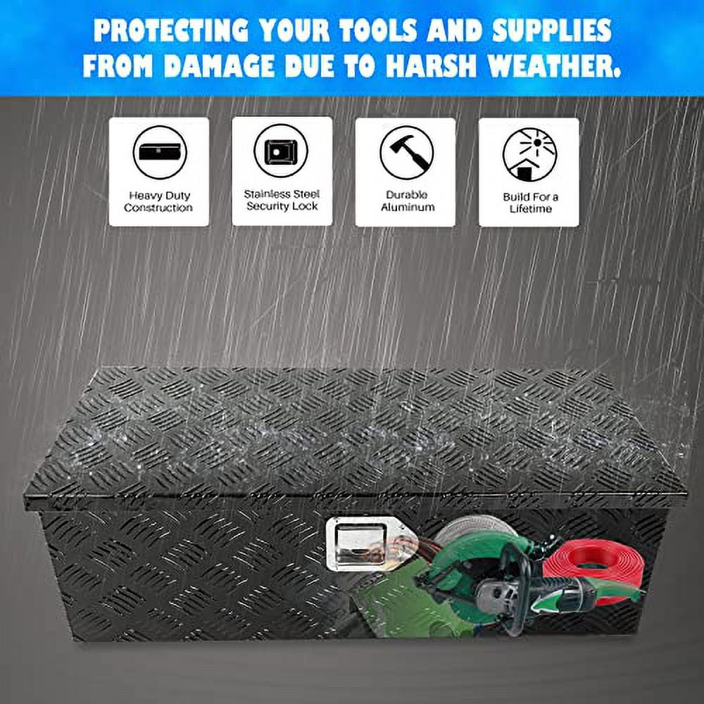 30" Aluminum Stripes Plated Tool Box Pick Up Truck Bed RV Trailer