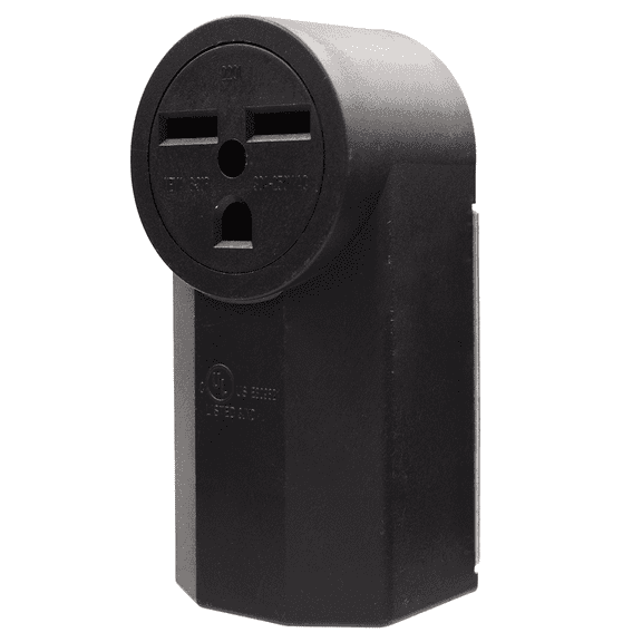 30 Amp 250V, NEMA 6-30R Surface Mount Power outlet, Straight Blade Range and Dryer Outlet Grounding, Black 2201
