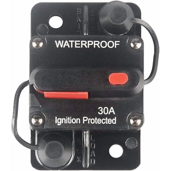 30 Amp Circuit Breaker with Manual Reset 12V-36V DC Waterproof Surface Mount for Car Audio RV Boat Truck Trolling Motor,30-300A Car Speaker Resettable Fuse
