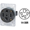 thumbnail image 1 of 30 Amp Flush Mount Dryer Outlet - Black, 1 of 1