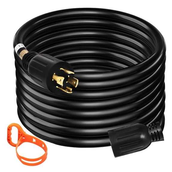 30 Amp Generator Extension Cord 50ft 10 Gauge 4 Wire NEMA L14-30P to L14-30R Heavy Duty Generator Power Cord SJTW Copper Twist Lock for RV/Camping