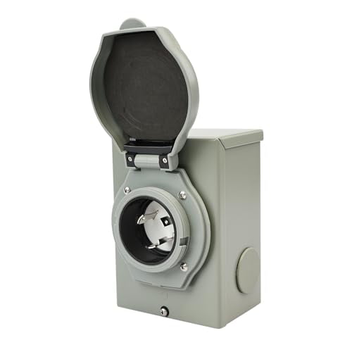 30 Amp Generator Inlet Box with Pre-Drilled Knockouts & NEMA L5-30P 3-Prong Twist Locking Generator Plug, Outdoor Weatherproof Heavy Duty Power Box, 125 Volts, ETL Listed$$Garden & Patio