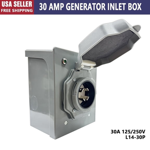 30 Amp Generator Power Inlet Box L14-30P Outdoor 4-Prong 125/250V Intertek