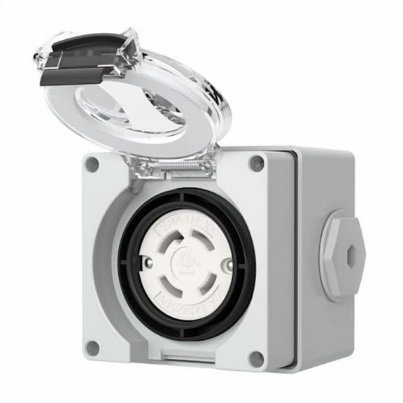 30 Amp Locking Female Plug Box NEMA L14-30C Generator Twist Lock Adapter Female Connector,125/250 Volt,Outdoor dustproof and Weatherproof for generators, Welding Machines, etc.ETL Listed.$$