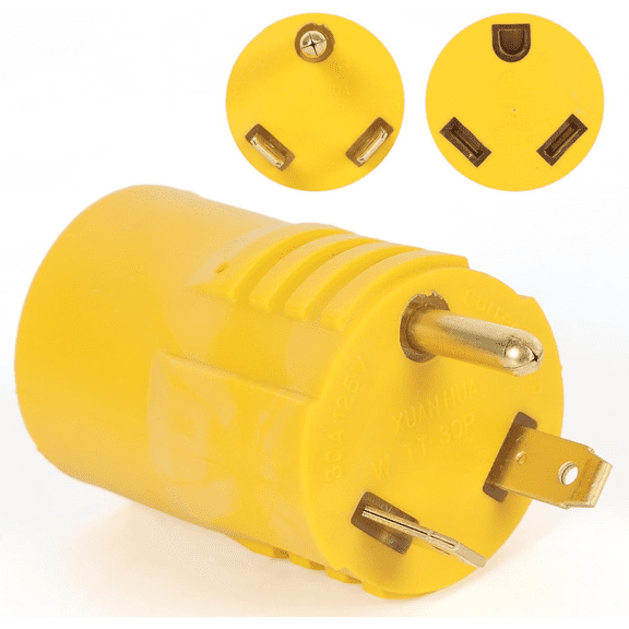30 Amp NEMA TT30P to TT30R RV Extension Adapter, 3Prong Male to Female Power Connector