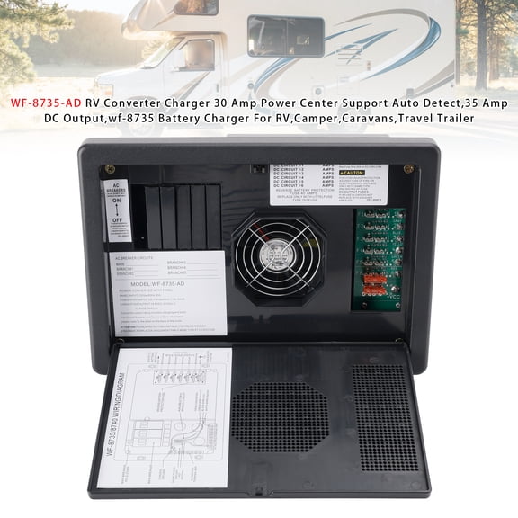 30-Amp RV Converter Charger with Auto-Detect Power Center