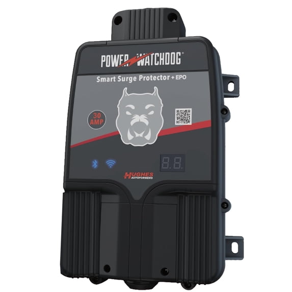 Power Watchdog PWD30EPOHW 30 Amp Smart RV Hardwired Surge Protector - Emergency Power Off (EPO) – Wifi Monitoring - Replaceable Surge Module - LED Diagnostics - Durable for RV Campsite Use