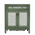 thumbnail image 1 of 30" Antique Pattern Bathroom Vanity with Rectangle Ceramic Sink, Bathroom Vanity Cabinet with Tip-Out Tray / Flip-Out Drawer, Equipped with Antique Handles and, 1 of 1