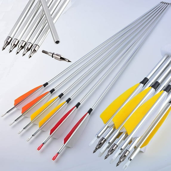 30" Archery Aluminum Arrows Spine 500 Compound Bow Hunting Target-12pcs Red