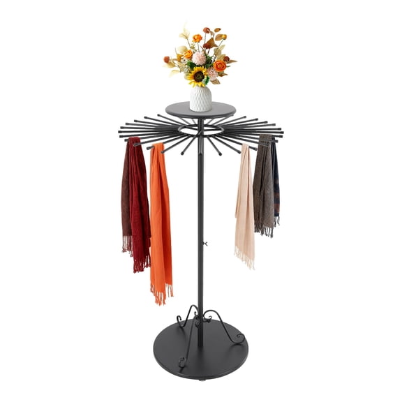 30 Arm Rotating Scarf Display Stand, Commercial Garment Rack for Store Retail