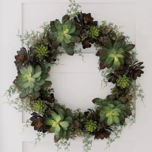 CG Hunter 30 inch Artificial Succulent Wreath