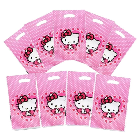 30 BAGS Kitty Cat Gift Bags Kitty Goodie Bags Kitty For Kids Birthday Cat Party Flavor Bags Candy Bags