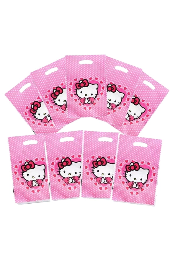 30 BAGS Kitty Cat Gift Bags Kitty Goodie Bags Kitty For Kids Birthday Cat Party Flavor Bags Candy Bags