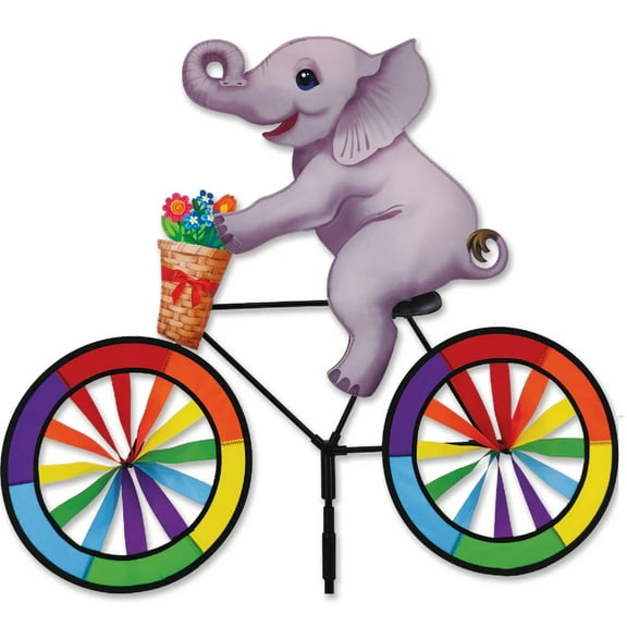 30" Baby Elephant on a Bike Spinner, Whirligig, Garden Stake by Premier Kites