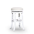 thumbnail image 1 of 30" Bar Stool, White Finish, Beige Fabric Seat, 1 of 5