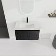 thumbnail image 1 of 30''Bathroom Floating Vanity with Ceramic Sink, Wall Mounted Bathroom Vanity with  Storage Cabinet, Modern Bathroom Sink Vanity Cabinet with Soft-Closing Door Hinges & Hidden Handle, Black, 1 of 9