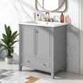 30" Bathroom Sink Vanity Combo with Smooth Ceramic Sink, Modern ...
